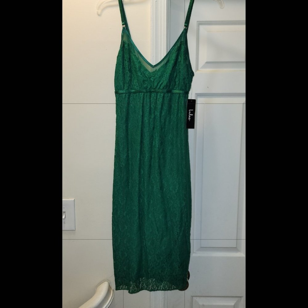 NWT Lulus "Be Good To Me" Green Lace Dress